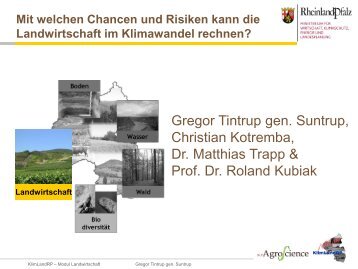 Mit welchen Chancen und Risiken kann die Landwirtschaft im ...