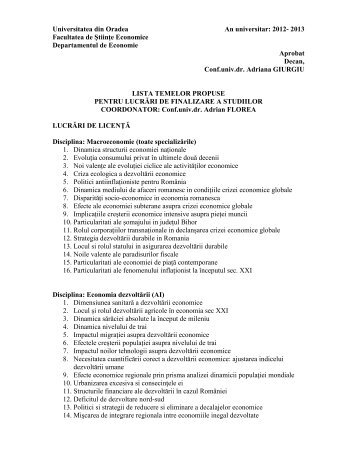 Conf.univ.dr. Adrian FLOREA - Facultatea de Ştiinţe Economice