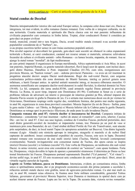 Statul condus de Decebal.pdf - Resurse Materiale