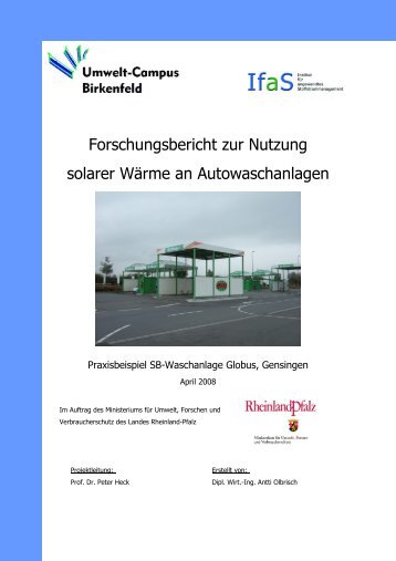 Forschungsbericht zur Nutzung solarer Wärme an Autowaschanlagen