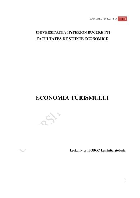 Accepted Murmuring Psychiatry ECONOMIA TURISMULUI