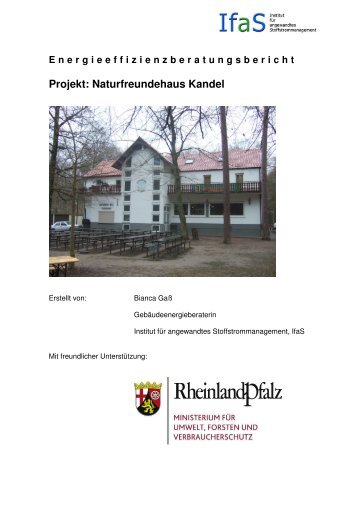 Energieeffizienzberatungsbericht Projekt: Naturfreundehaus Kandel