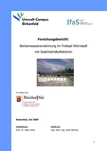 Beckenwassererwärmung im Freibad  Wörrstadt mit ...