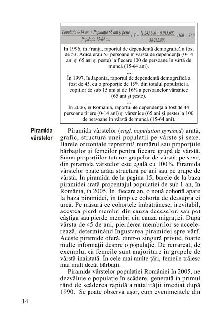 Populaţia. Definiţii şi indicatori - Departamentul de Geografie