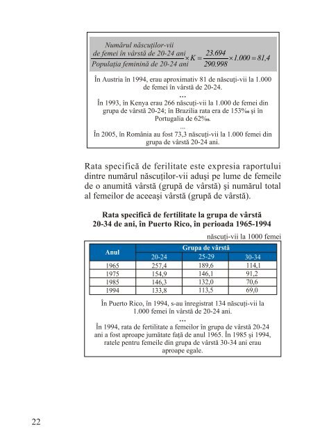 Populaţia. Definiţii şi indicatori - Departamentul de Geografie