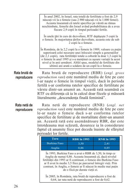 Populaţia. Definiţii şi indicatori - Departamentul de Geografie