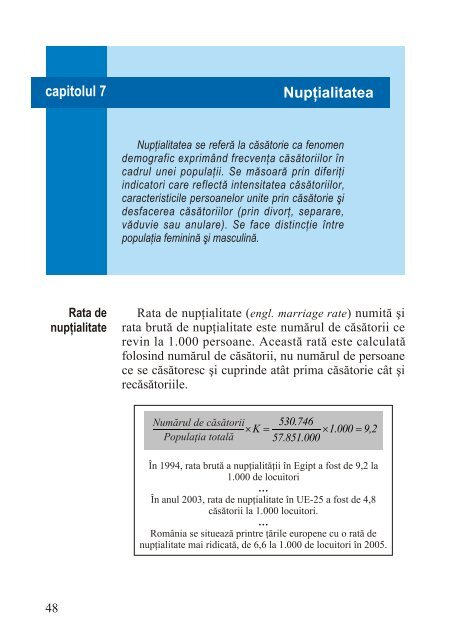 Populaţia. Definiţii şi indicatori - Departamentul de Geografie