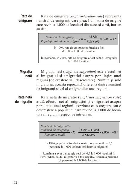 Populaţia. Definiţii şi indicatori - Departamentul de Geografie