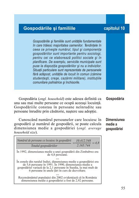 Populaţia. Definiţii şi indicatori - Departamentul de Geografie