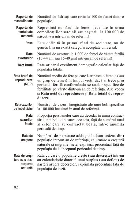 Populaţia. Definiţii şi indicatori - Departamentul de Geografie