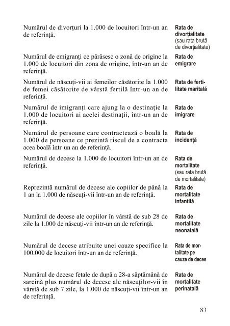 Populaţia. Definiţii şi indicatori - Departamentul de Geografie