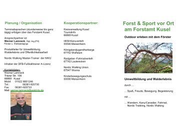 Forst & Sport vor Ort am Forstamt Kusel - Landesforsten Rheinland ...