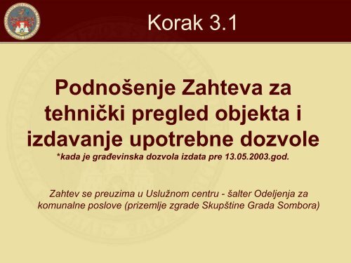 INFORMATOR O DOBIJANJU GRAĐEVINSKIH DOZVOLA - Sombor