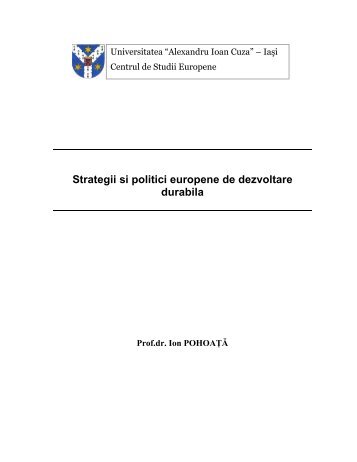 Strategii si politici europene de dezvoltare durabila - Centrul de ...