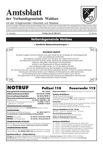 Kalenderwoche 20 - Verbandsgemeinde Waldsee
