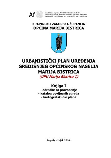 urbanistički plan uređenja središnjeg općinskog naselja marija bistrica