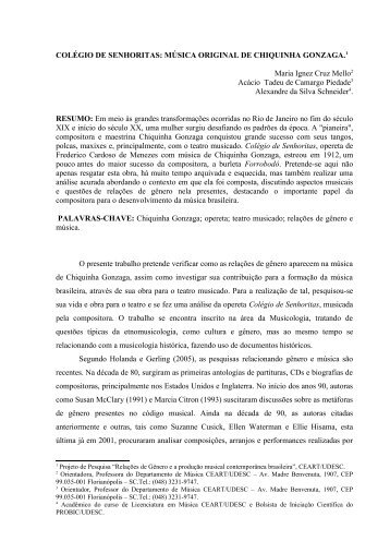 COLÉGIO DE SENHORITAS: MÚSICA ORIGINAL ... - CEART - Udesc