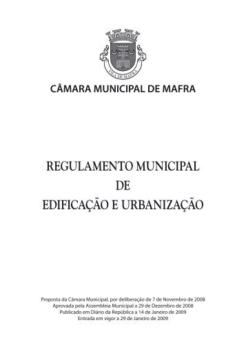 Regulamento municipal de ediFicaÇÃo e uRBaniZaÇÃo - Câmara ...