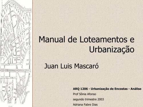 Manual de Loteamentos e Urbanização - Sonia Afonso