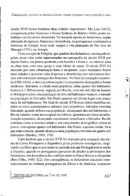 Urbanização colonial na América Latina - Universidade de Brasília