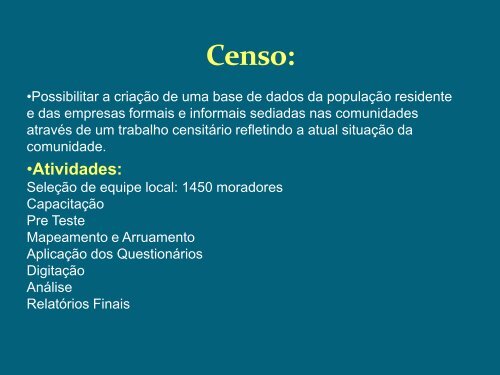 Trabalho técnico social na urbanização de favelas - PAC