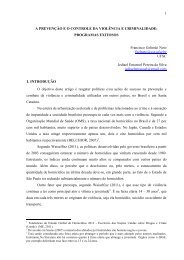 1 A PREVENÇÃO EO CONTROLE DA VIOLÊNCIA E CRIMINALIDADE