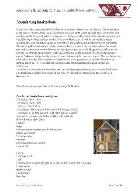 Bauanleitung Insektenhotel
