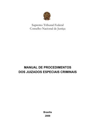 manual de procedimentos dos juizados especiais criminais