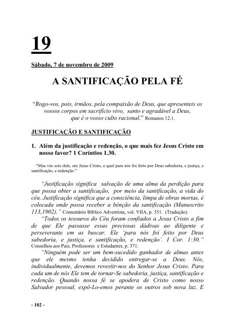 lIÇÕES ESCOLA SABATINA 2 semestre 2009 ... - sda1844.org