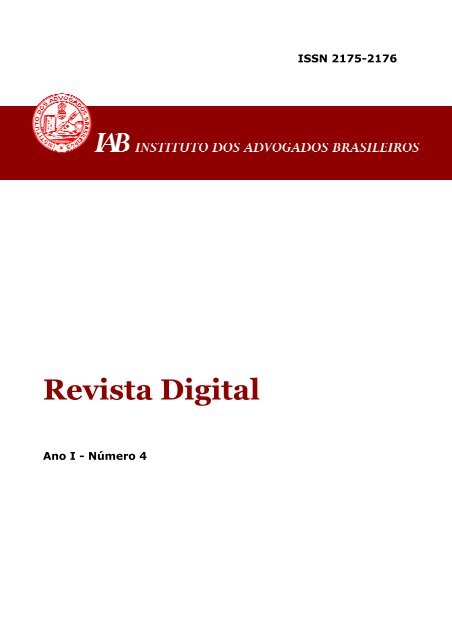 Revista Digital - Ano I - Número 4 - Instituto dos Advogados Brasileiros