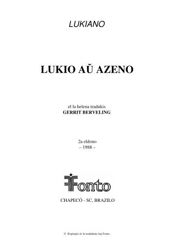 Lukiano: Lukio aŭ azeno - Cindy