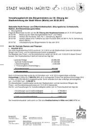 Verwaltungsbericht des Bürgermeisters zur 32. Sitzung der ... - Waren