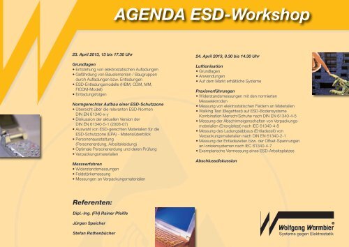 AGENDA ESD-Workshop - Wolfgang Warmbier