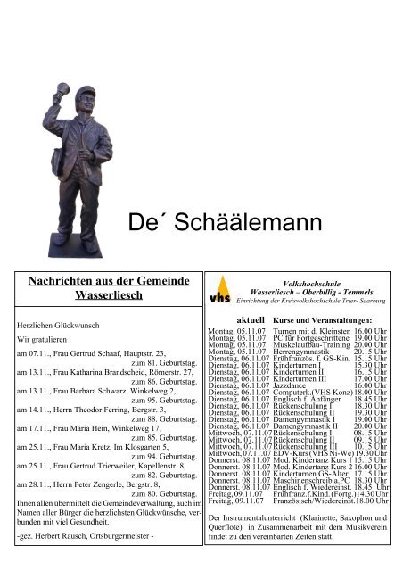 Ausgabe 46/2007 - Wasserliesch