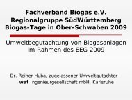 Fachverband Biogas e.V. Regionalgruppe SüdWürttemberg Biogas ...