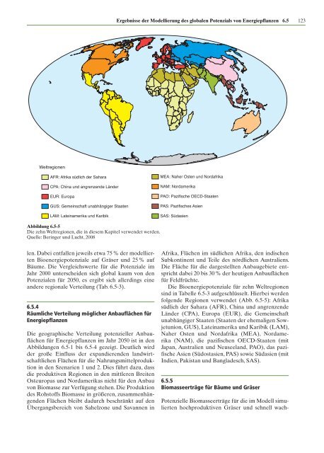 Zukunftsfähige Bioenergie und nachhaltige Landnutzung