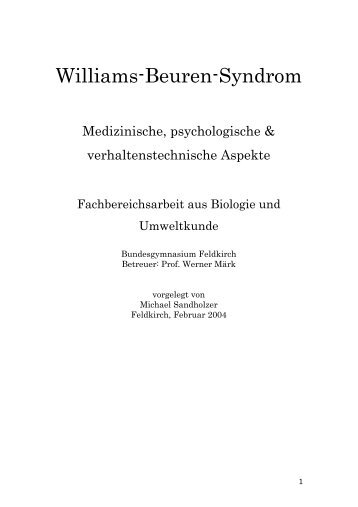 Facharbeit v. M. Sandhofer, 2004 - Williams-Beuren-Syndrom ...