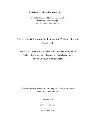 Gibt es eine Aufholphase bei Kindern mit Williams-Beuren-Syndrom?