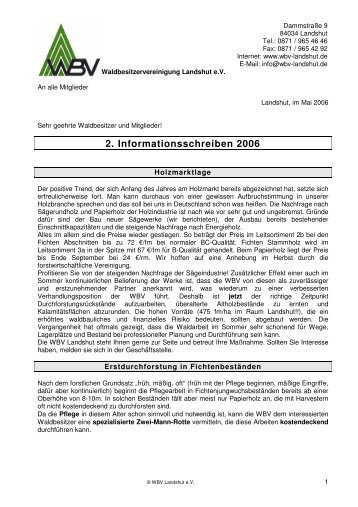 2. Informationsschreiben 2006 - WBV Landshut wV