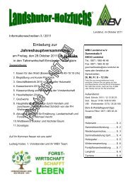 Einladung zur Jahreshauptversammlung - WBV Landshut wV