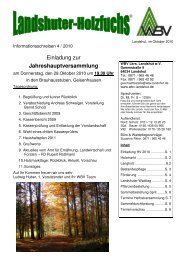 Einladung zur Jahreshauptversammlung - WBV Landshut wV