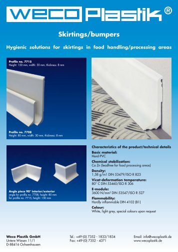 Skirtings/bumpers - WECO PLASTIK GmbH