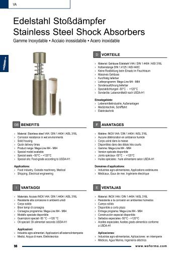 Edelstahl Stoßdämpfer Stainless Steel Shock Absorbers - Pneutec