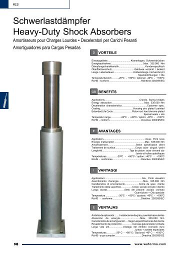 Schwerlastdämpfer Heavy-Duty Shock Absorbers - Weforma