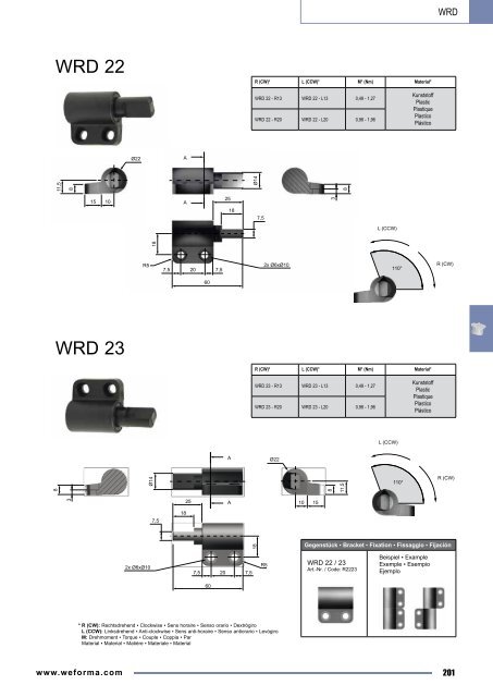 Rotationsdämpfer Rotary Dampers - Weforma