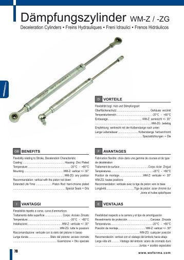 Dämpfungszylinder WM-Z / -ZG - Weforma
