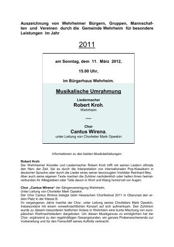 Ehrungsliste 2011 - Wehrheim