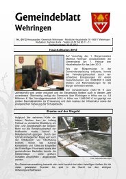 Gemeindeblatt 01.2012 - Gemeinde Wehringen