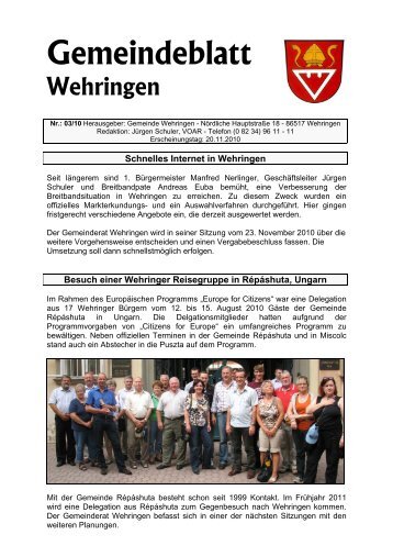 Gemeindeblatt 03.2010 - Gemeinde Wehringen