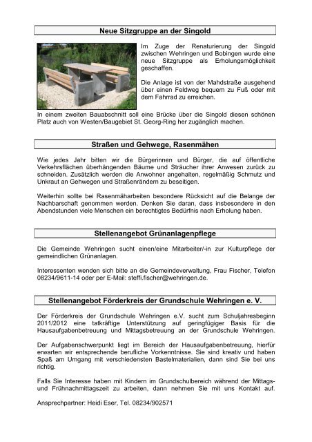 Gemeindeblatt 02.2011 - Gemeinde Wehringen